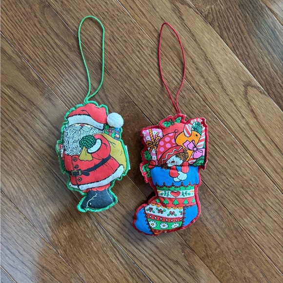 Other - Vintage Plus Christmas Ornaments with Retro Design - Set of 2